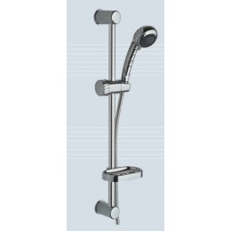 COMPLETE SHOWER SET, HANDPIECE, HOSE, SLIDE AND SOAP DISH COMPLETE SHOWER SET, HANDPIECE, HOSE, SLIDE AND SOAP DISH